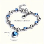 Pulsera Resplandor de Corazón del Océano | Oro Blanco