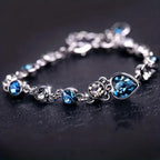 Pulsera Resplandor de Corazón del Océano | Oro Blanco