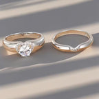 Anillo Dúo Halo de Corazón