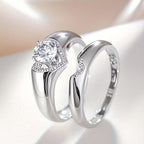 Anillo Dúo Halo de Corazón