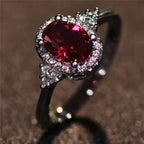 Anillo Halo de Plata y Rubí