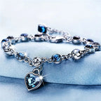Pulsera Resplandor de Corazón del Océano | Oro Blanco