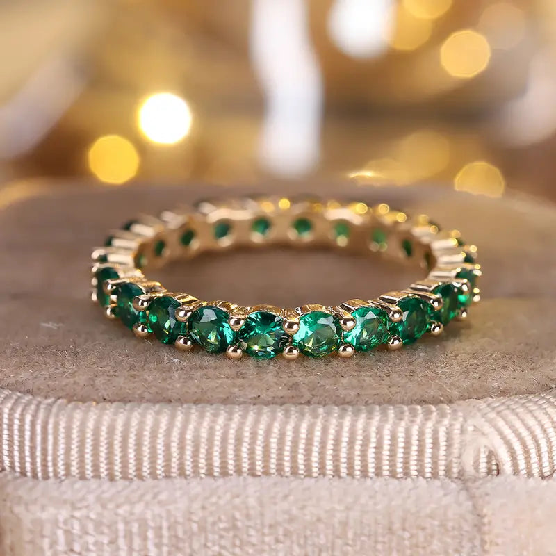 Anillo de Eternidad de Oro y Esmeralda