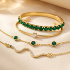 Conjunto de Pulseras de Oro y Esmeralda