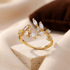 Anillo Abierto de Hoja de Oro