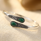Brazalete Vintage de Plata y Esmeralda