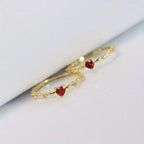 Anillo de Corazón de Oro y Rubí