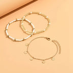 Conjunto de 3 Tobilleras en Capas Encanto Costero | Oro