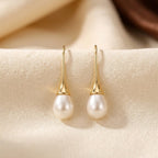 Pendientes Colgantes de Oro y Perla