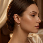 Pendientes Colgantes de Oro y Perla