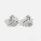 Sienna™ | Elegantes Pendientes de Botón de Círculo de Pétalos de Ópalo