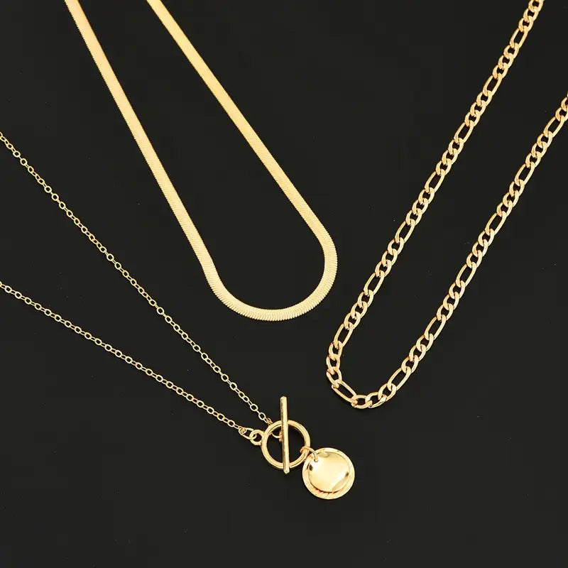 Collar Savira en Capas de Monedas Texturizadas | Oro