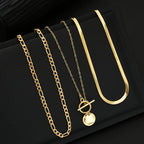 Collar Savira en Capas de Monedas Texturizadas | Oro