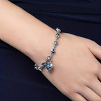 Pulsera Resplandor de Corazón del Océano | Oro Blanco