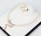 Conjunto de Collar y Pendientes de Perla Natural
