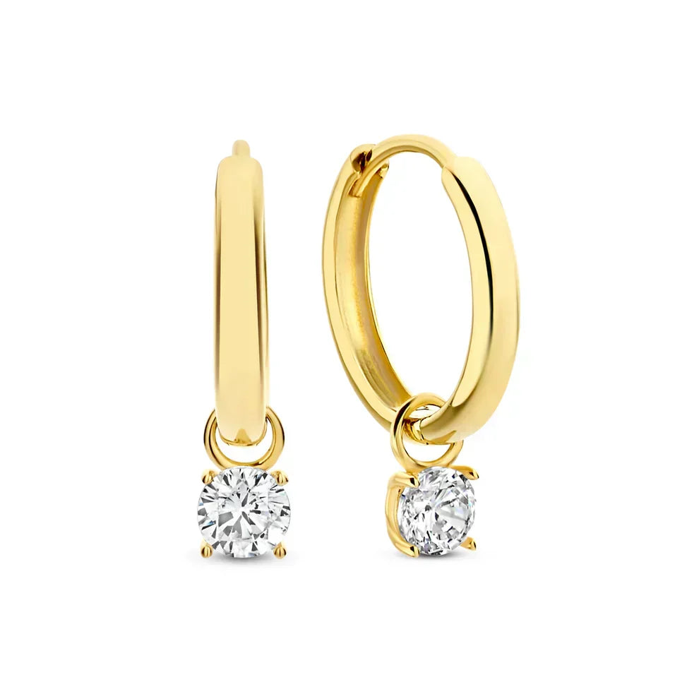 Celeste™ | Pendientes de Aro de Oro con Piedra