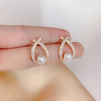 Pendientes de perla con brillo