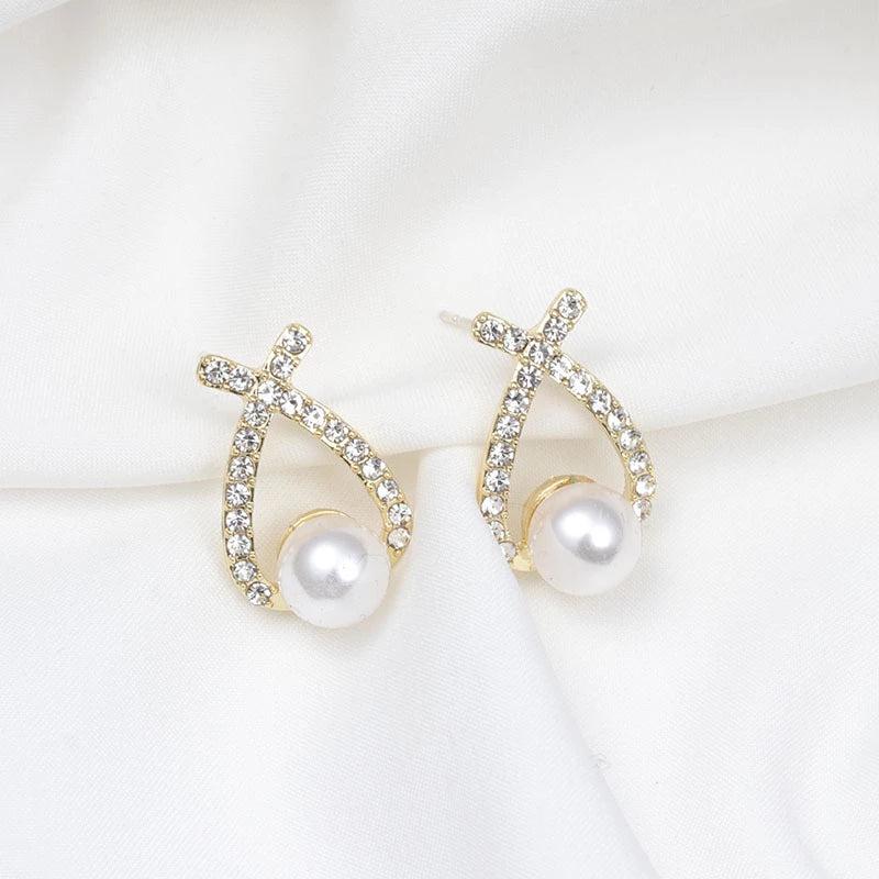 Pendientes de perla con brillo