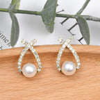 Pendientes de perla con brillo