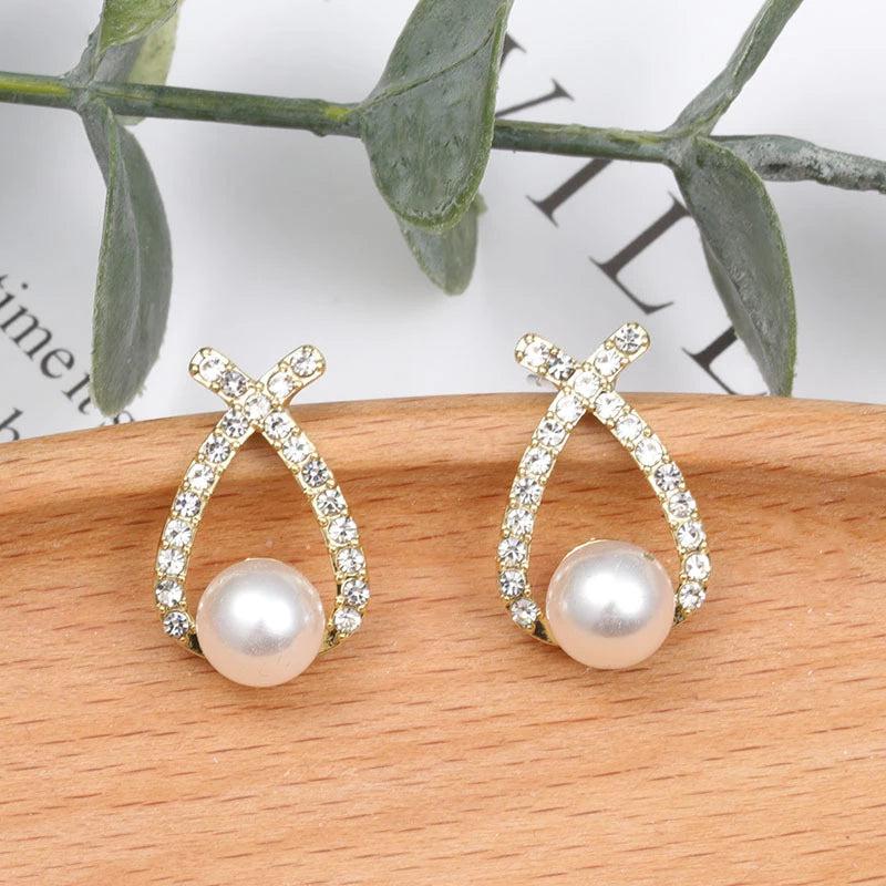 Pendientes de perla con brillo