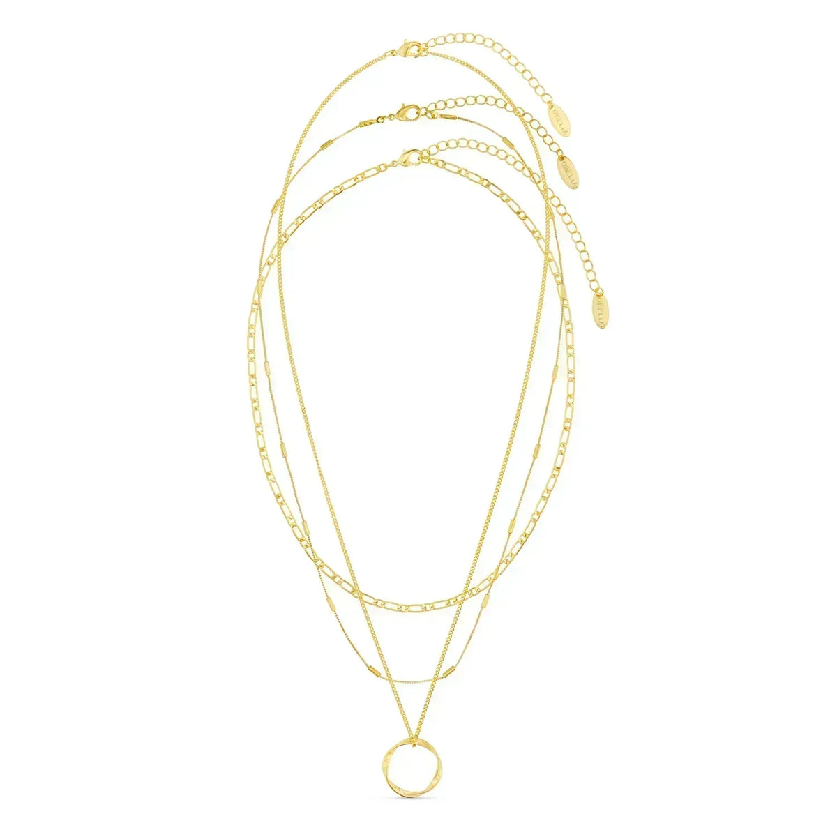 Circa™ | Collar de Círculo Abierto de Tres Hileras de Oro