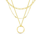 Circa™ | Collar de Círculo Abierto de Tres Hileras de Oro