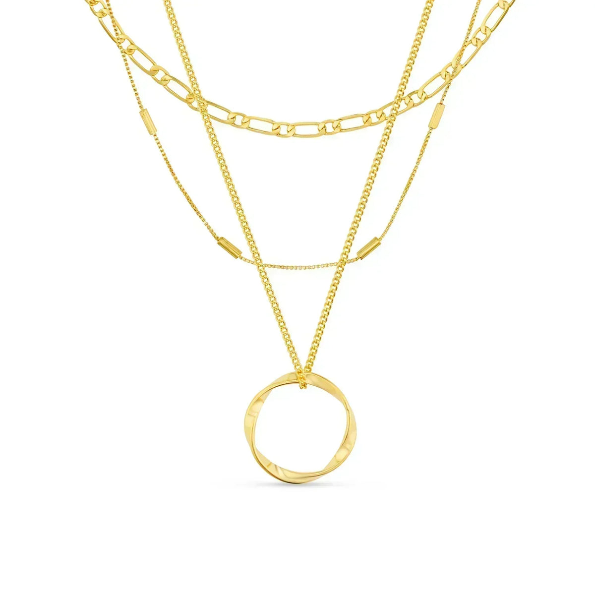 Circa™ | Collar de Círculo Abierto de Tres Hileras de Oro