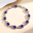 Pulsera Floral de Plata y Amatista