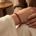 Pulsera Tenis de Plata y Rubí