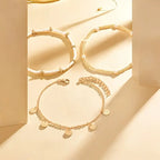 Conjunto de 3 Tobilleras en Capas Encanto Costero | Oro