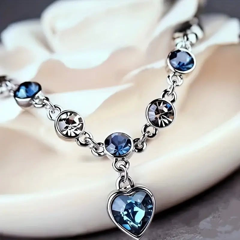 Pulsera Resplandor de Corazón del Océano | Oro Blanco