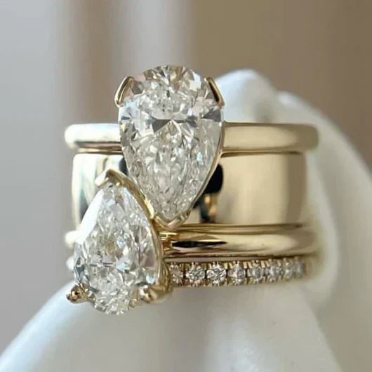 Anillo Colgante Vintage de Doble Circonita