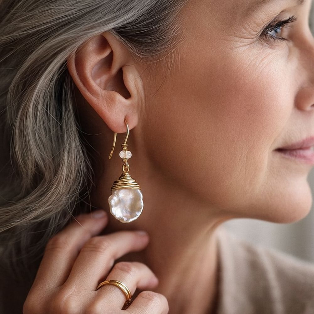 Pendientes Colgantes Vintage de Perla Barroca
