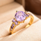Anillo de Racimo de Oro y Amatista