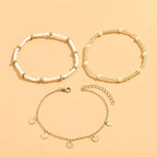 Conjunto de 3 Tobilleras en Capas Encanto Costero | Oro
