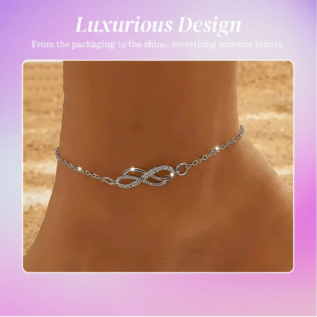 Dana | Encanto Delicado del Infinito | Tobillera de Plata