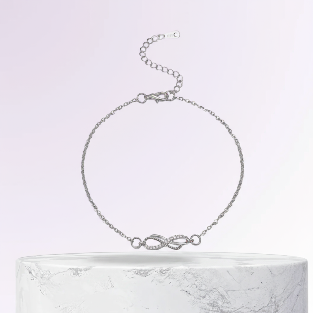 Dana | Encanto Delicado del Infinito | Tobillera de Plata