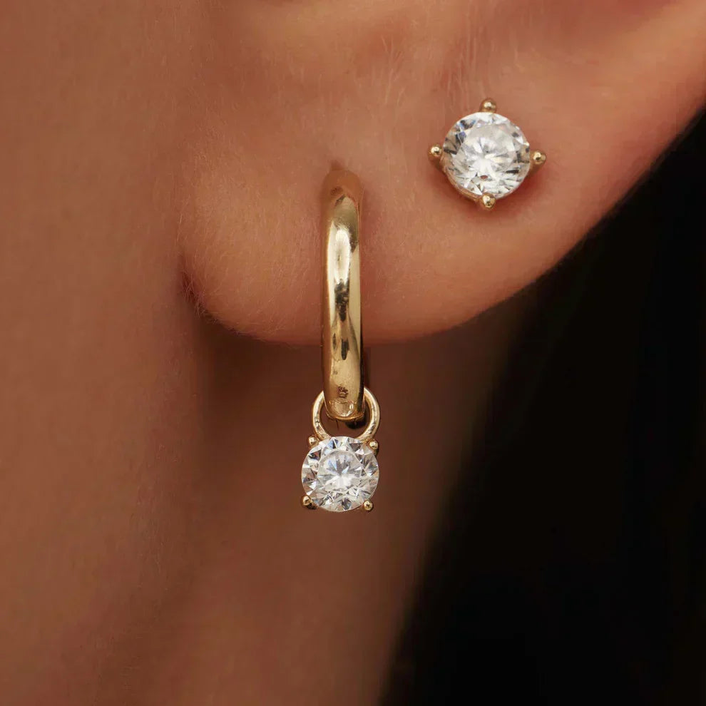 Celeste™ | Pendientes de Aro de Oro con Piedra