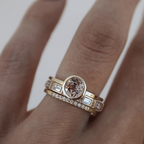 Hope - Conjunto de Anillos de Oro con Incrustación de Cristal