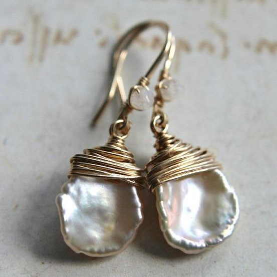 Pendientes Colgantes Vintage de Perla Barroca