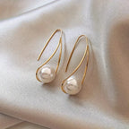 Elegantes Pendientes Colgantes de Perla | Oro