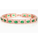 Pulsera de Oro Statement Verde Esmeralda