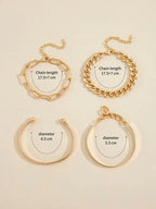 Conjunto de Pulseras Elan Mercer | Oro Blanco
